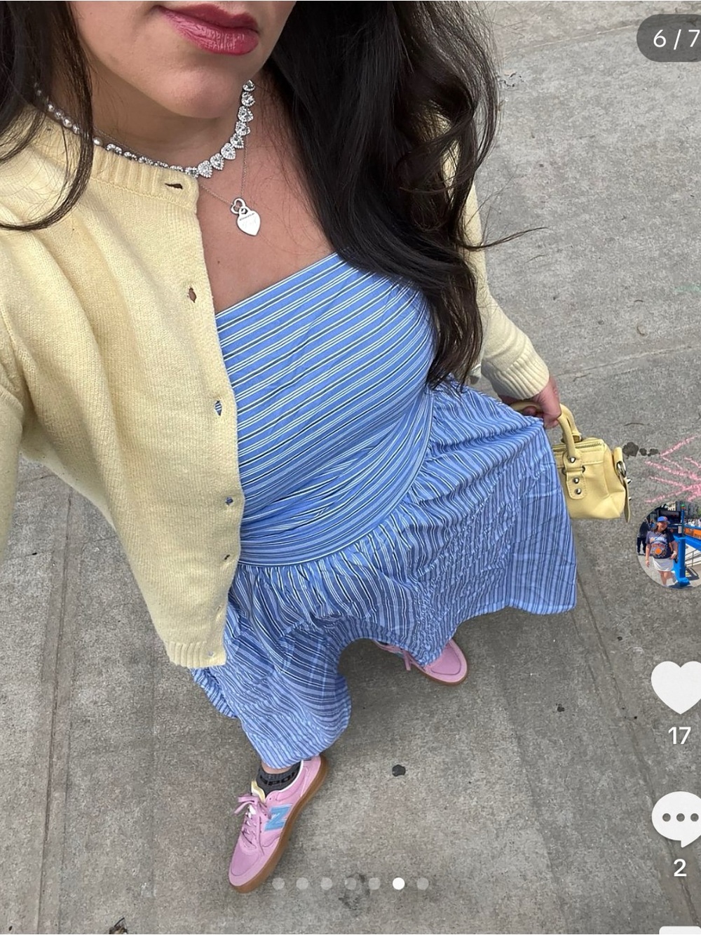 ONTRE Striped Light Blue Maxi Sundress with Spaghetti Straps - Picture 8 of 11